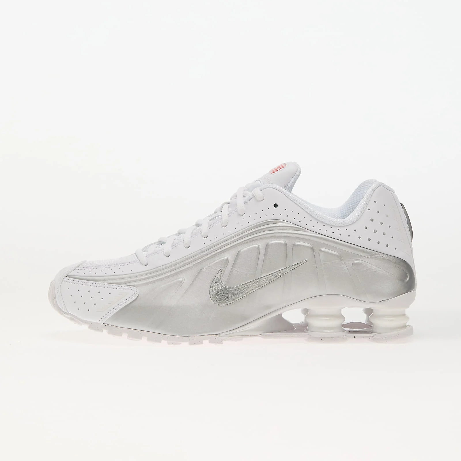 Nike Shox R4 White Bright Crimson Metallic Silver
