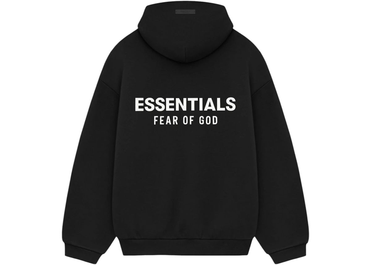Fear of God Essentials FW24 Black White Hoodie