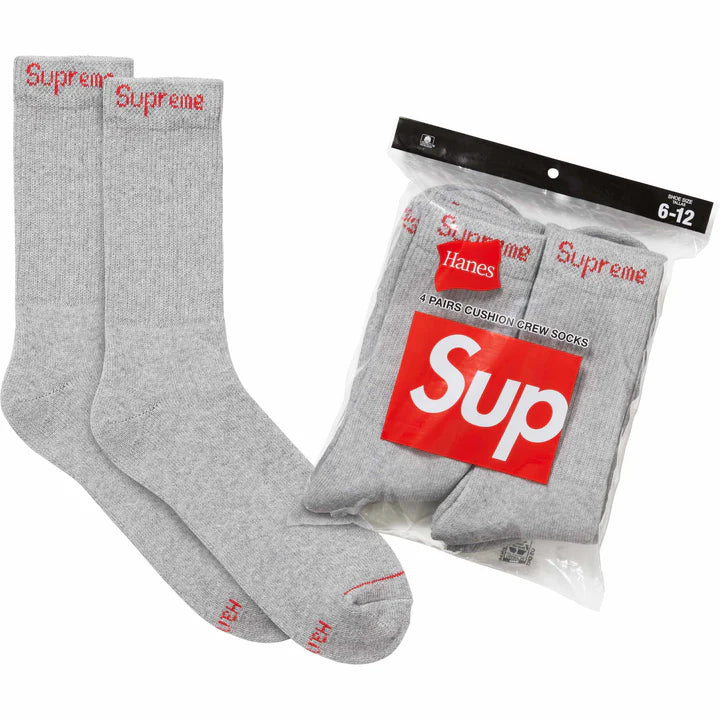 Supreme Hanes Socks (4 Pack) Grey