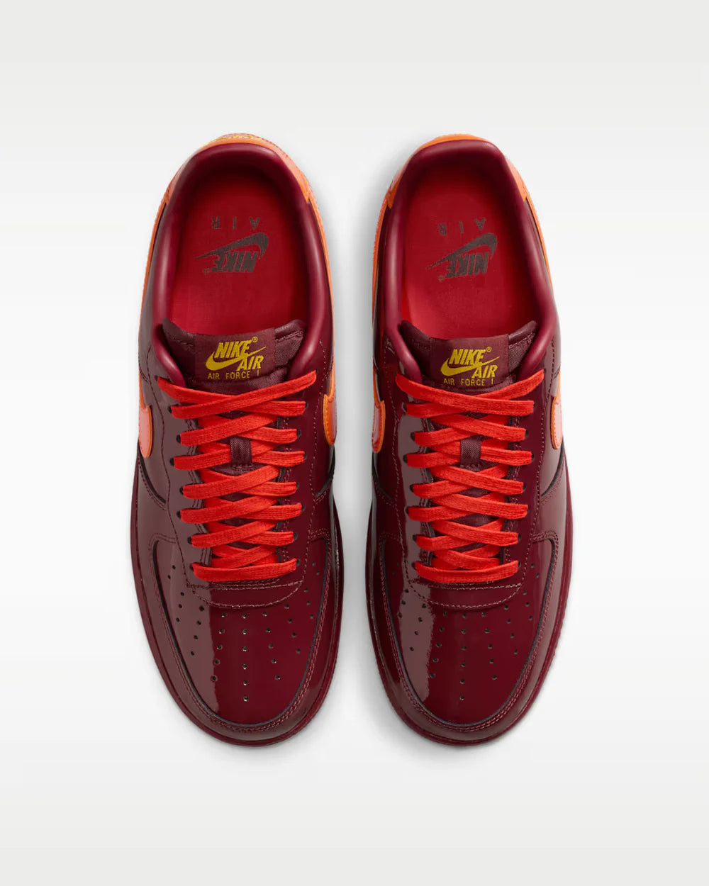 Nike Air Force 1 Low Patent Leather Dark Team Red Safety Orange