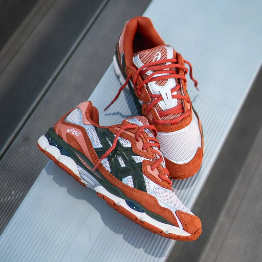 ASICS Gel-NYC Oatmeal Forest Green Orange