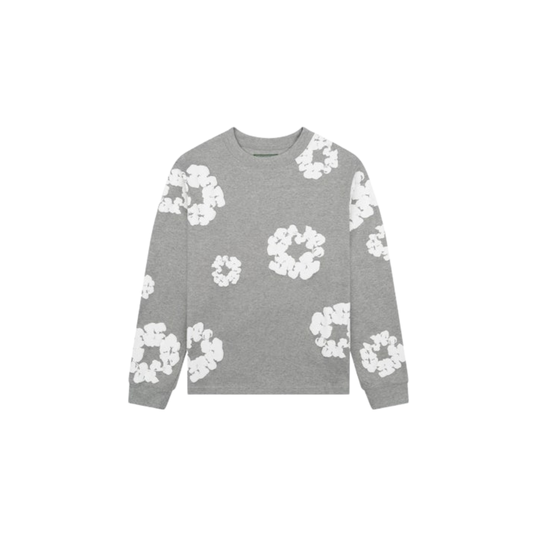 Denim Tears Long Sleeve Cotton Wreath T-shirt Grey