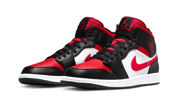 Air Jordan 1 Mid White Black Red (2022)