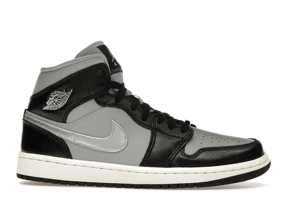Air Jordan 1 Mid SE Black Metallic Silver