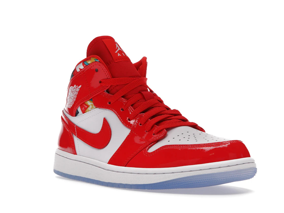 Air Jordan 1 Mid Barcelona Sweater Red Patent