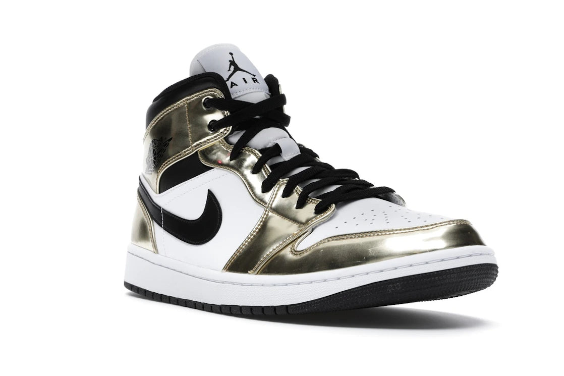 Air Jordan 1 Mid Metallic Gold Black White