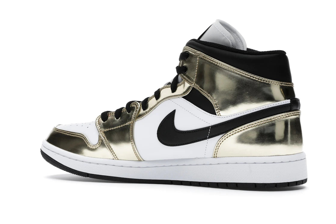 Air Jordan 1 Mid Metallic Gold Black White
