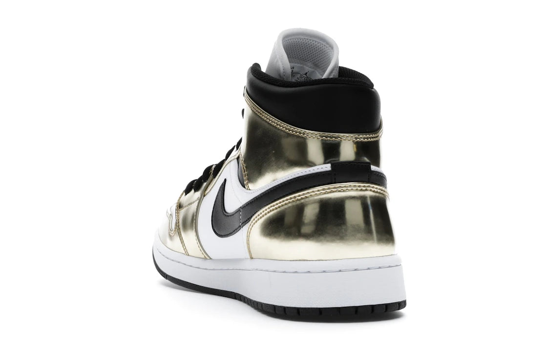 Air Jordan 1 Mid Metallic Gold Black White