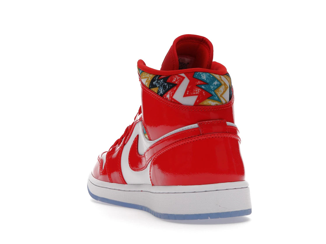 Air Jordan 1 Mid Barcelona Sweater Red Patent