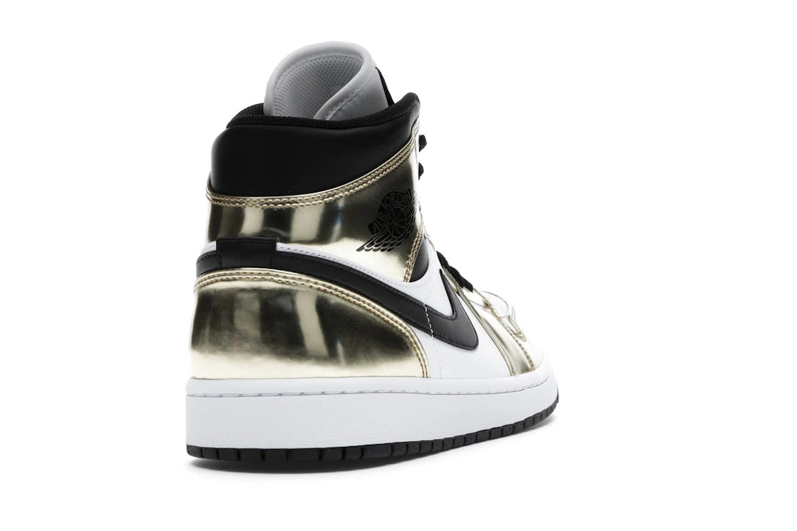 Air Jordan 1 Mid Metallic Gold Black White