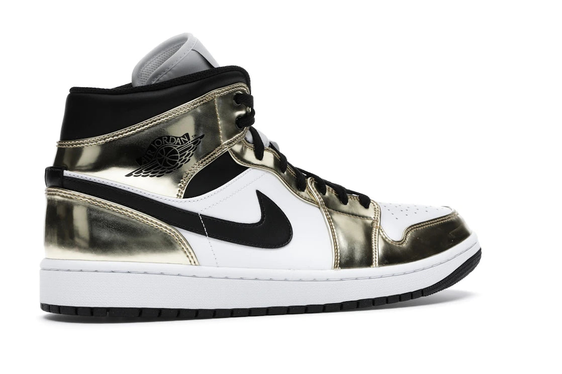 Air Jordan 1 Mid Metallic Gold Black White
