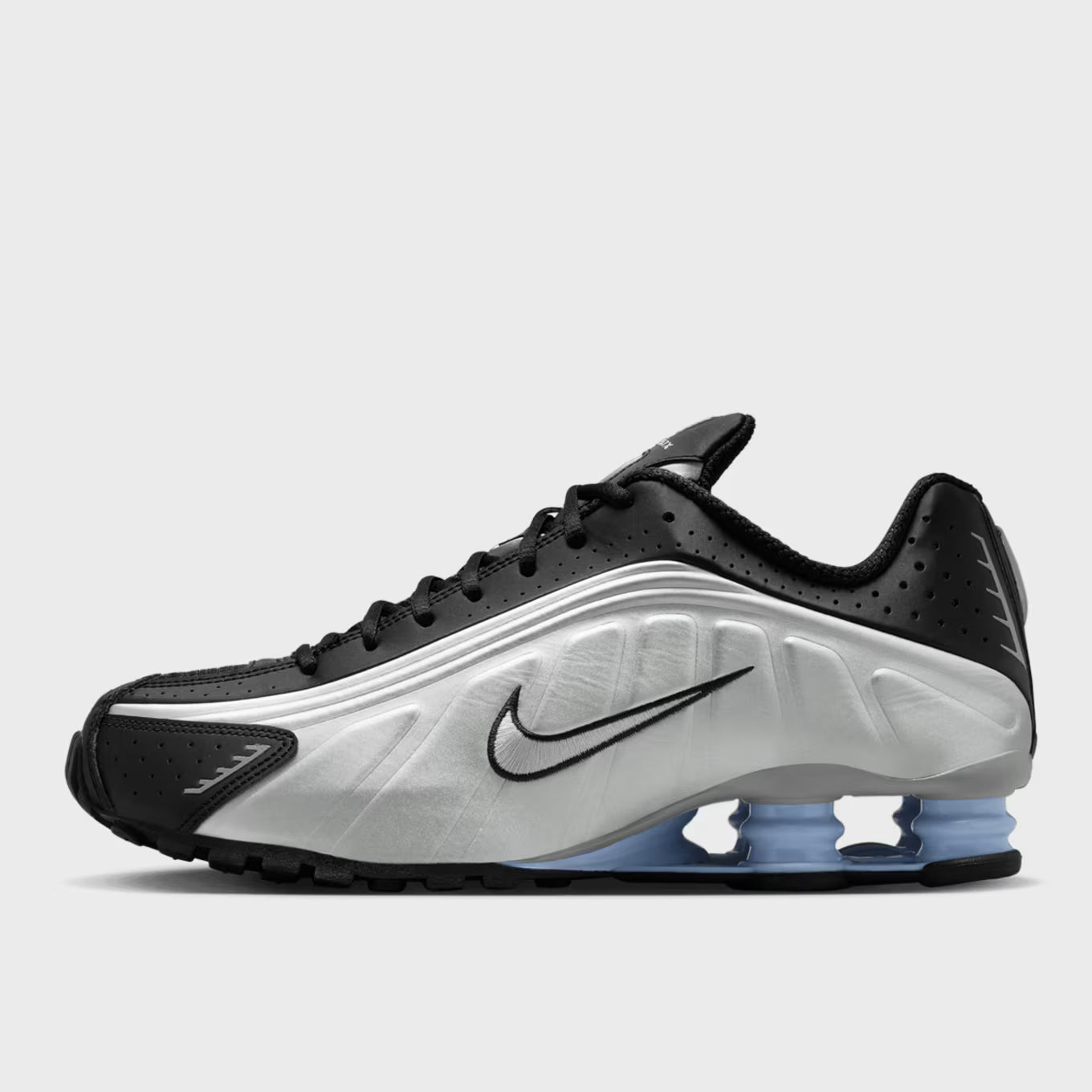 Nike Shox R4 Metallic Silver Black Psychic Blue