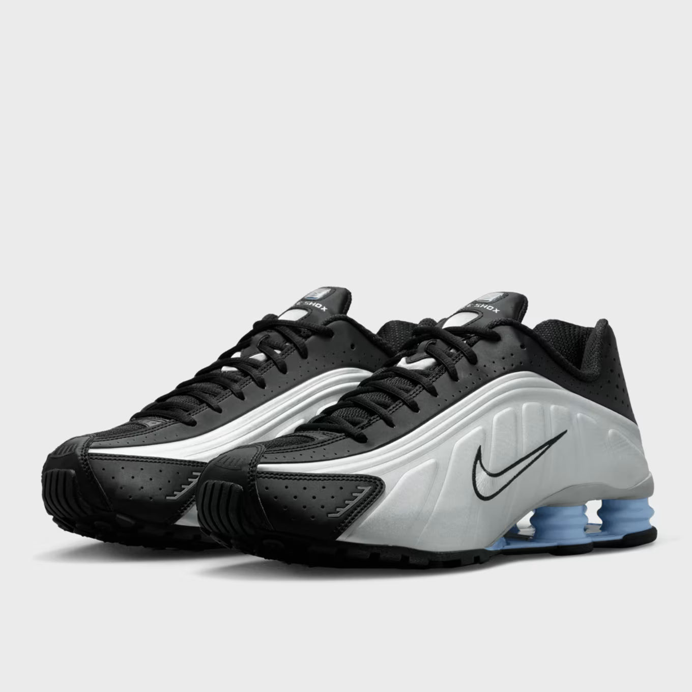 Nike Shox R4 Metallic Silver Black Psychic Blue