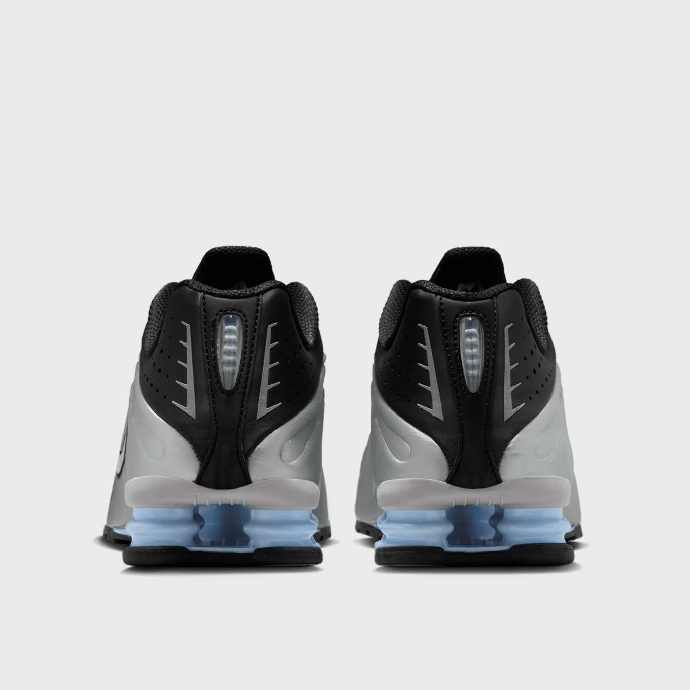 Nike Shox R4 Metallic Silver Black Psychic Blue