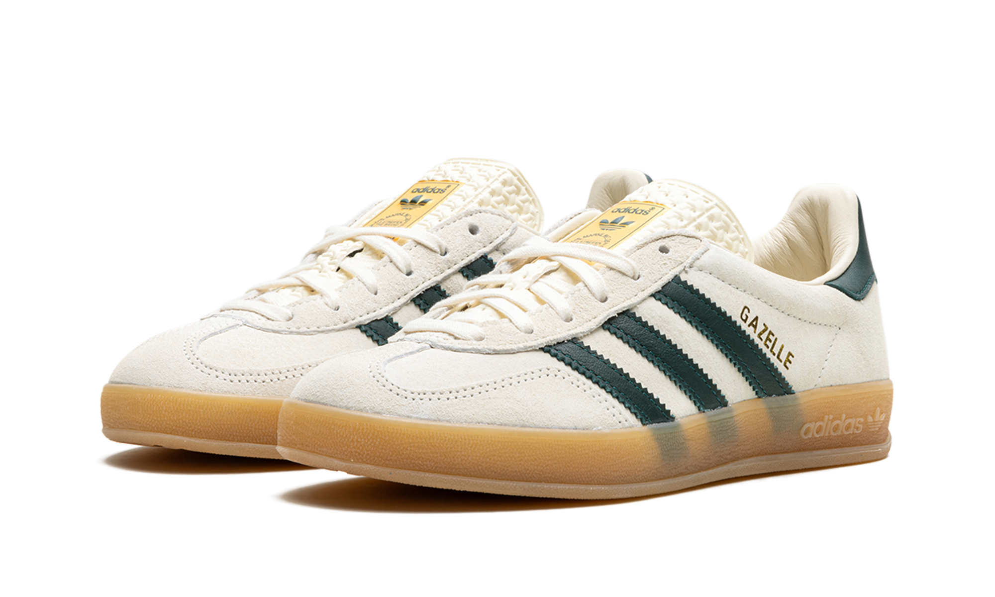 Adidas Gazelle Indoor Cream White Collegiate Green Gum - resellguru.app