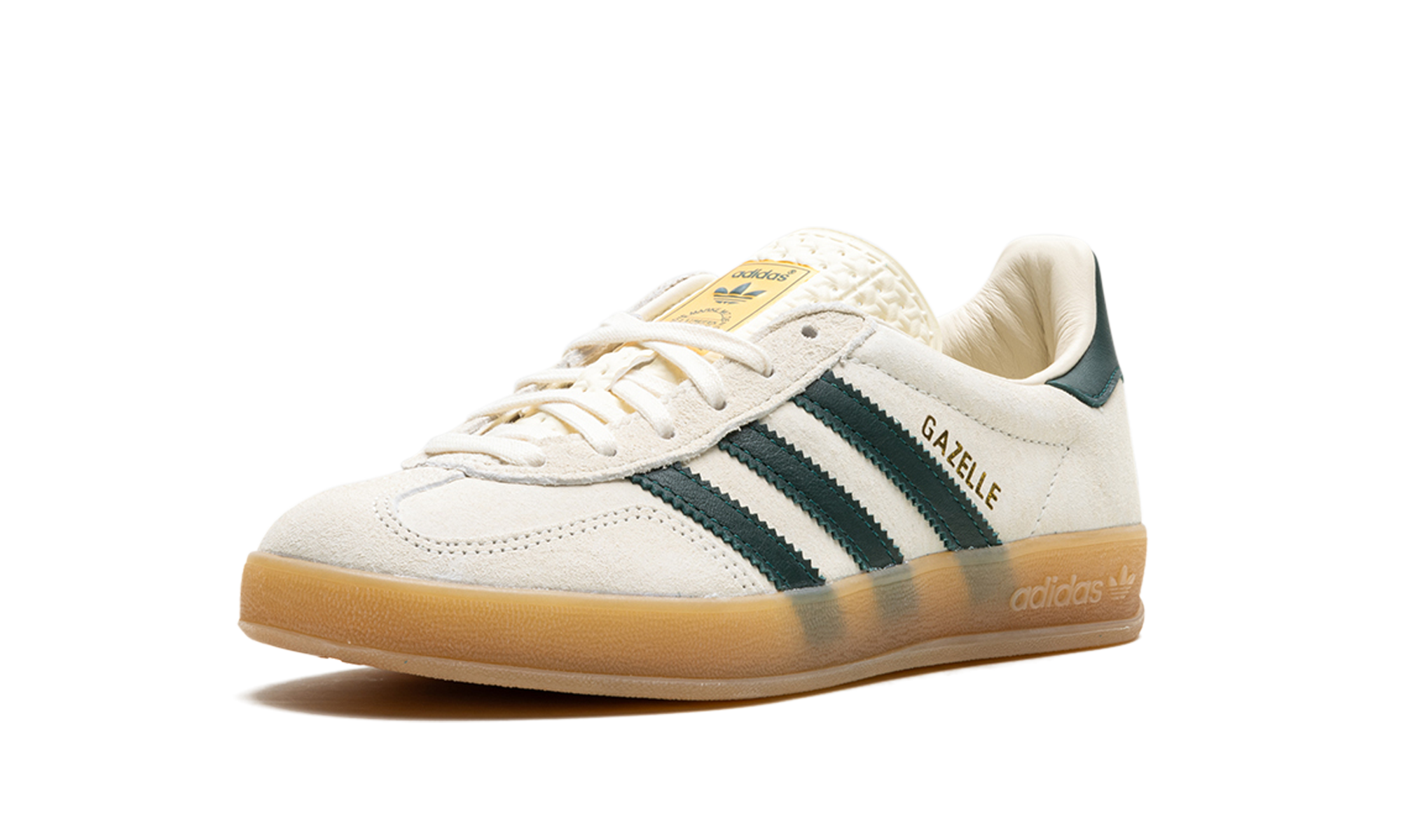 Adidas Gazelle Indoor Cream White Collegiate Green Gum - resellguru.app
