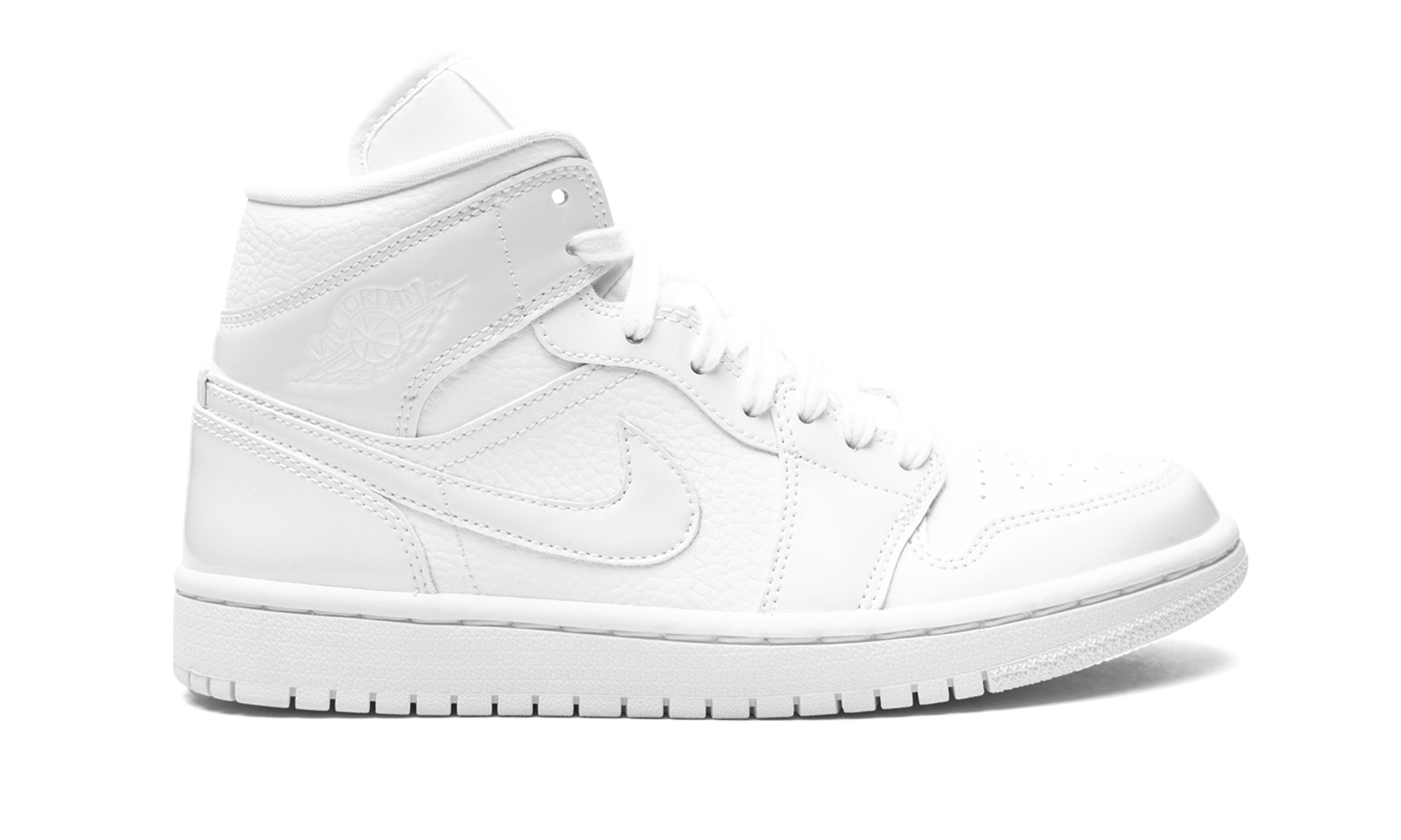 Air Jordan 1 Mid Triple White Patent Swoosh - resellguru.app