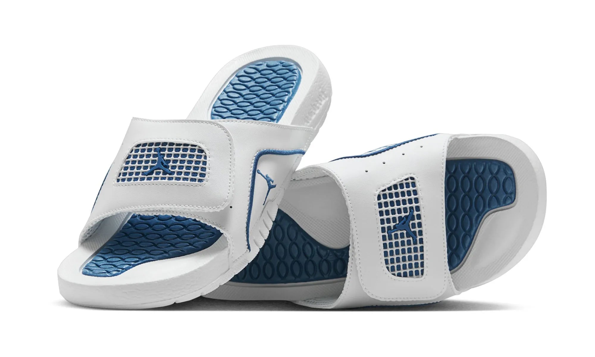 Air Jordan Hydro 4 Retro Off White Neutral Grey Industrial Blue - resellguru.app