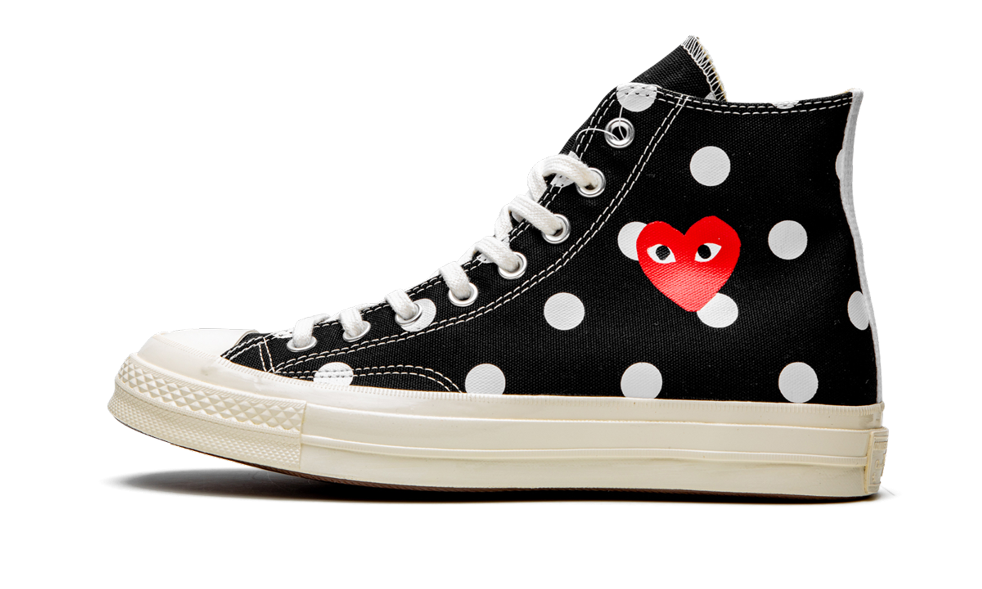 Converse Chuck Taylor All Star 70 Hi Comme des Garcons PLAY Polka Dot Black - resellguru.app