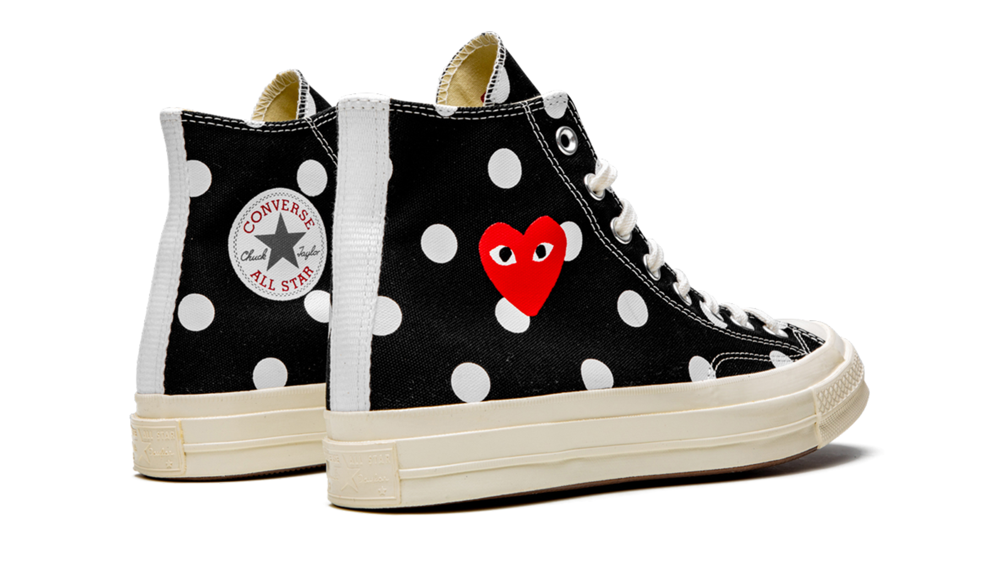 Converse Chuck Taylor All Star 70 Hi Comme des Garcons PLAY Polka Dot Black - resellguru.app