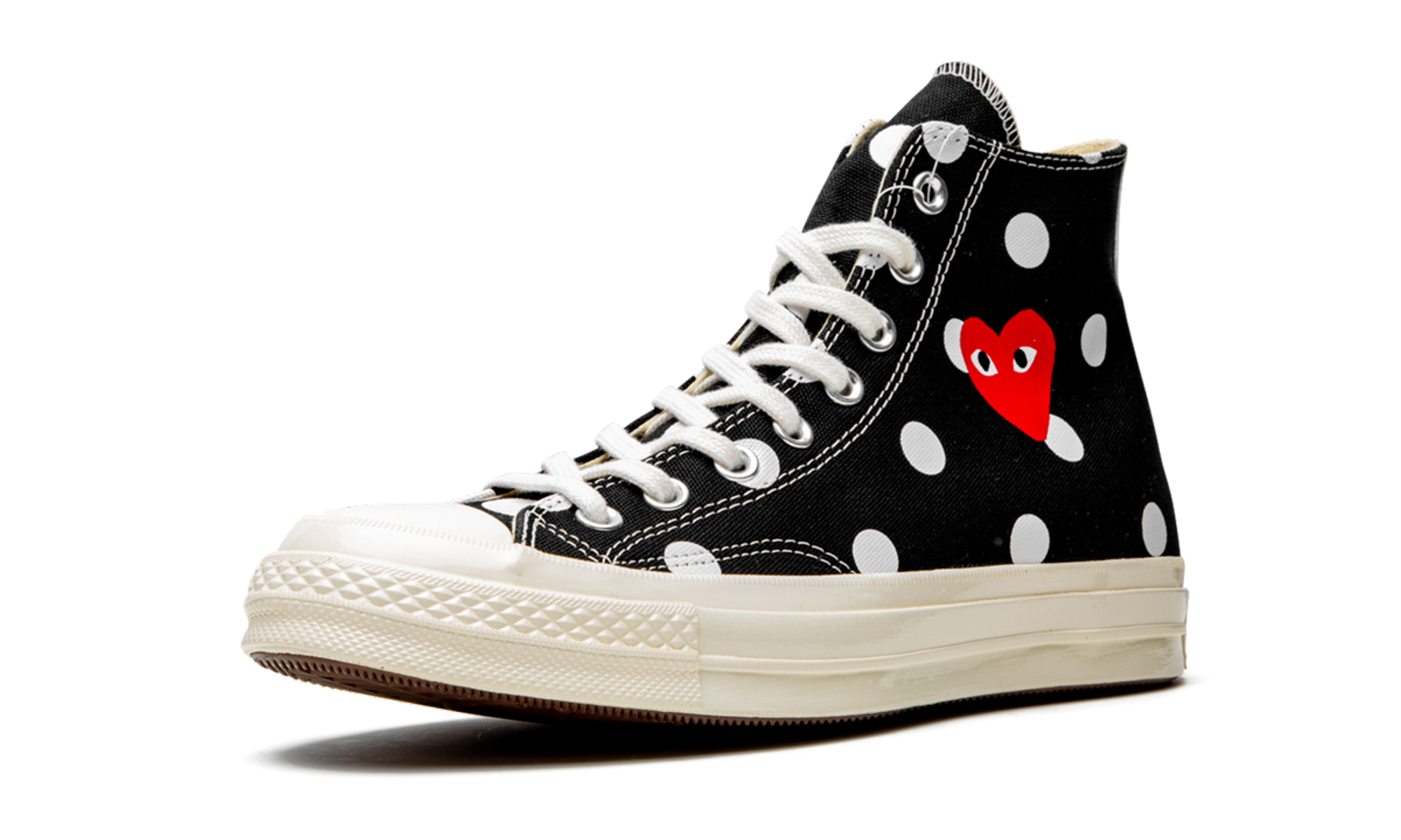 Converse Chuck Taylor All Star 70 Hi Comme des Garcons PLAY Polka Dot Black - resellguru.app
