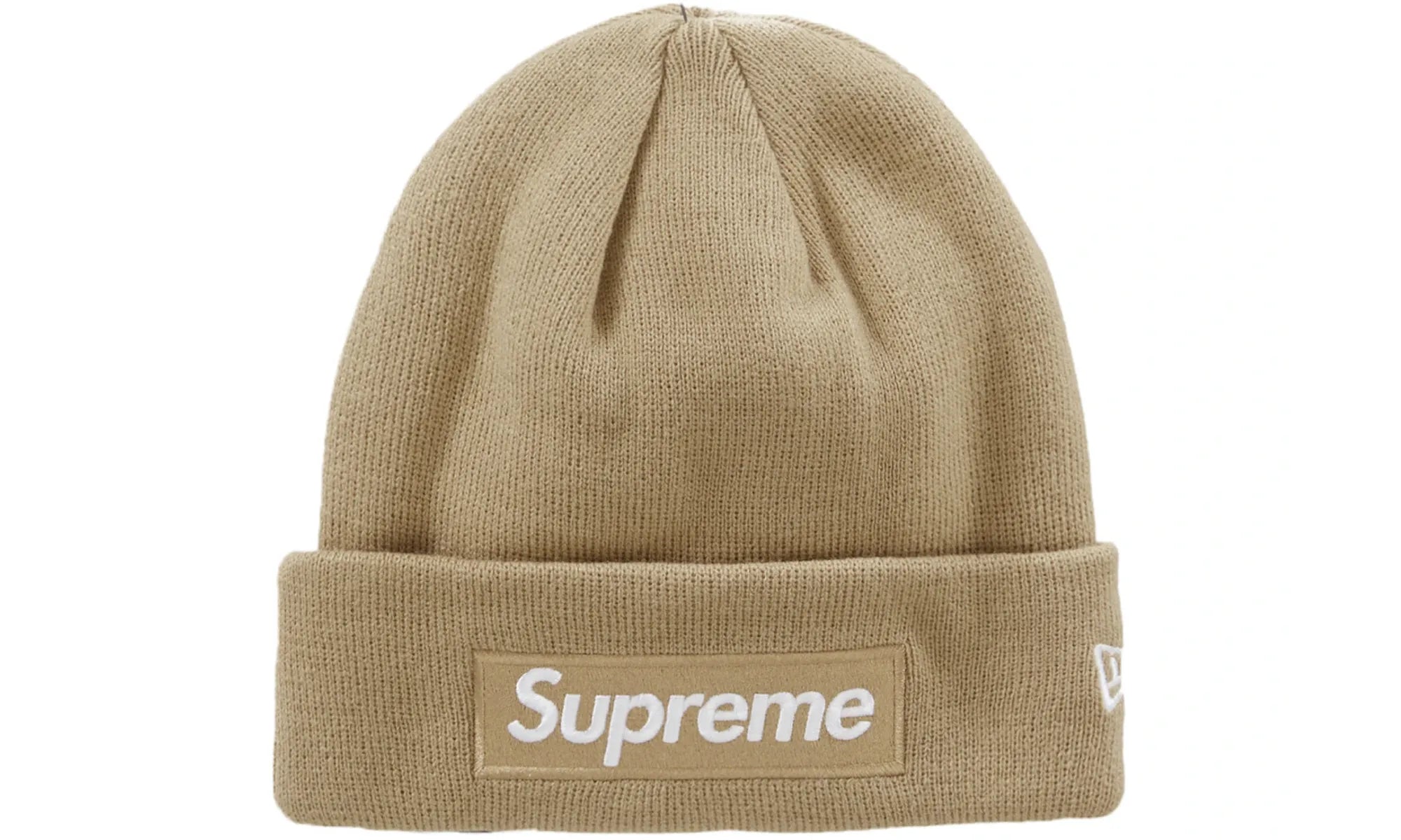 Supreme New Era Box Logo Beanie (FW23) Dark Sand - resellguru.app