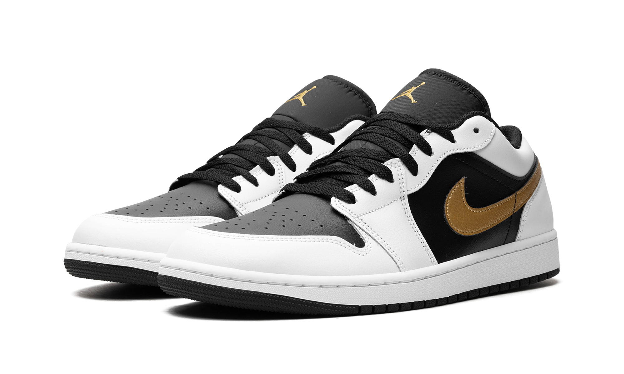 Air Jordan 1 Low White Black Metallic Gold Swoosh - resellguru.app