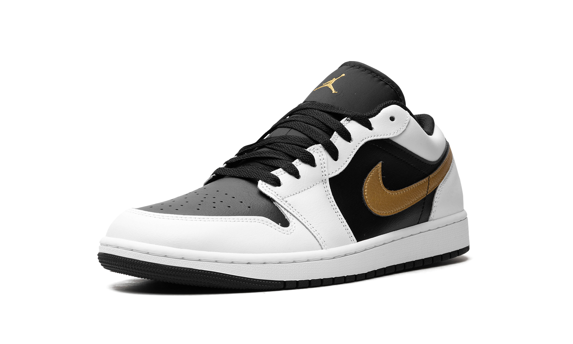 Air Jordan 1 Low White Black Metallic Gold Swoosh - resellguru.app