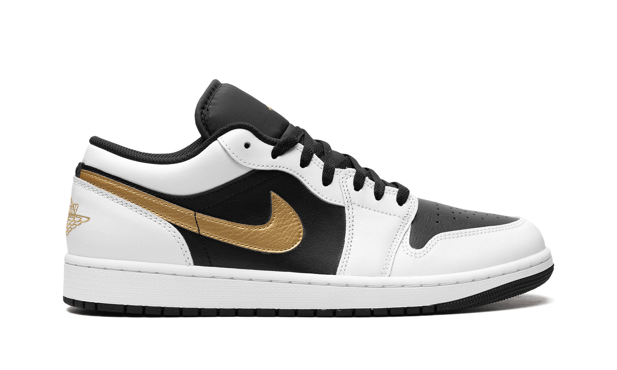 Air Jordan 1 Low White Black Metallic Gold Swoosh - resellguru.app