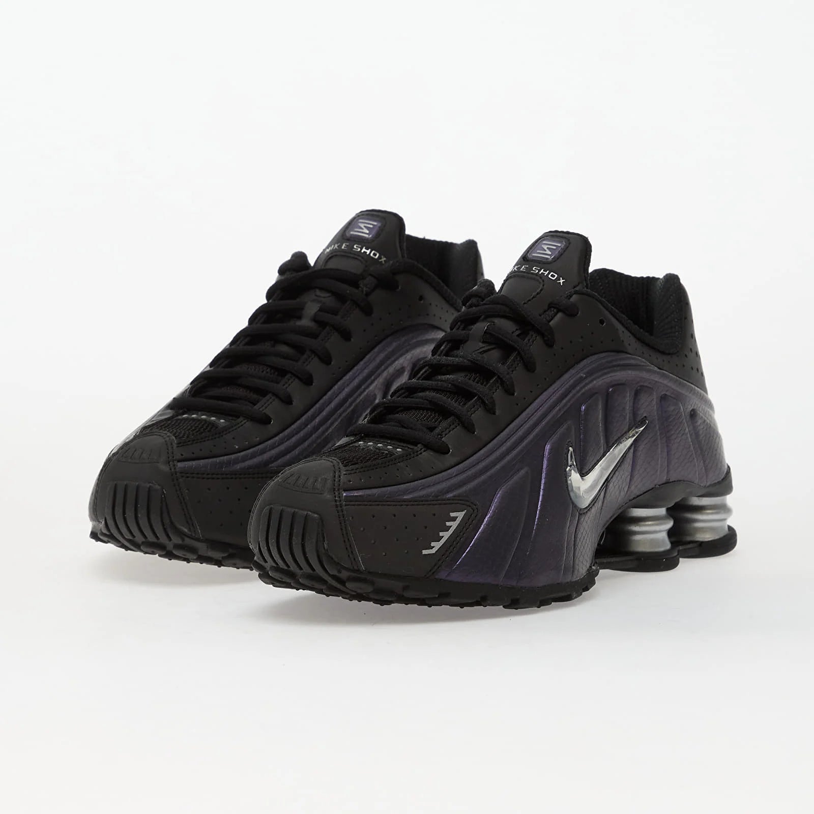 Nike Shox R4 Black Metallic Silver Purple Dynasty