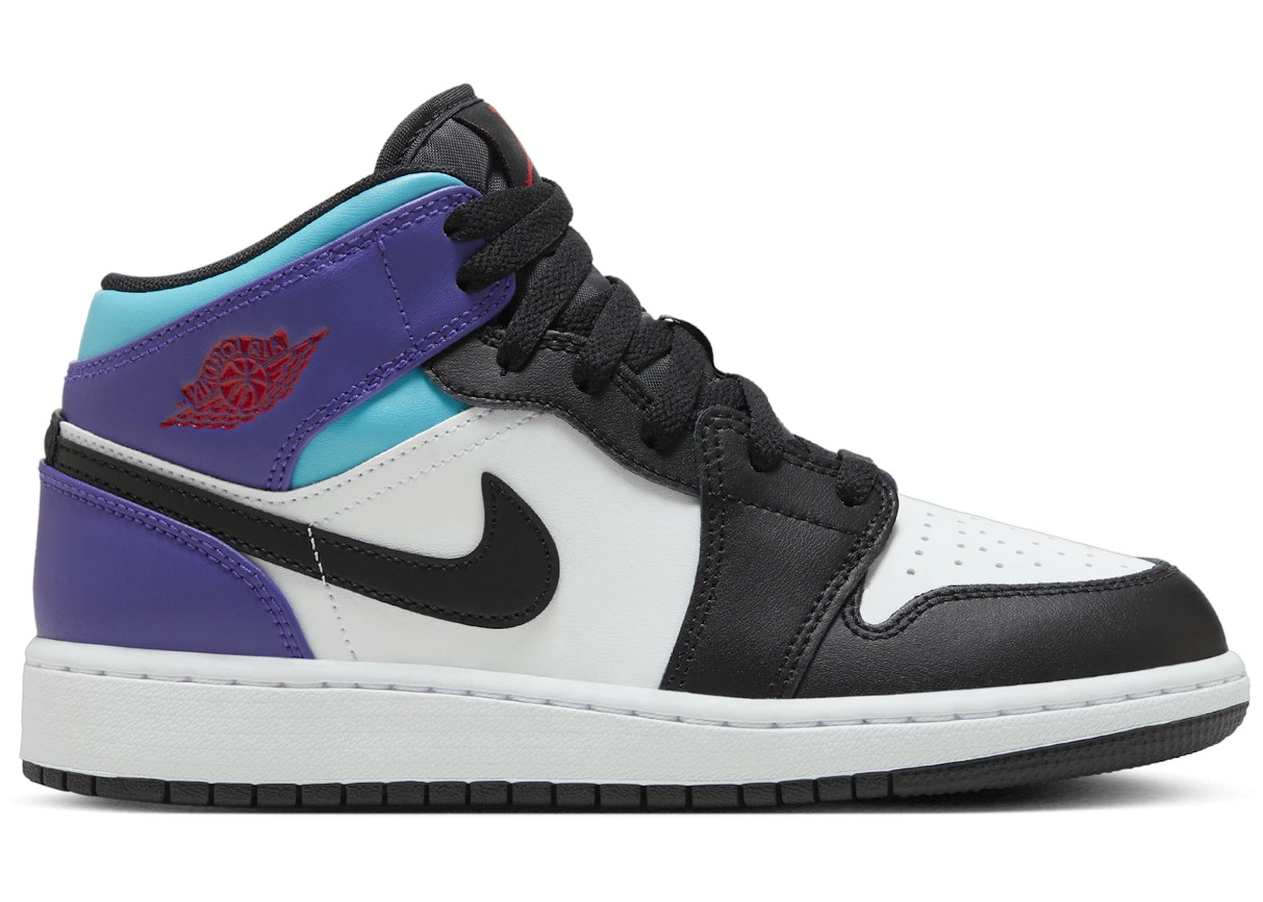 Air Jordan 1 Mid White True Red Aquamarine Black