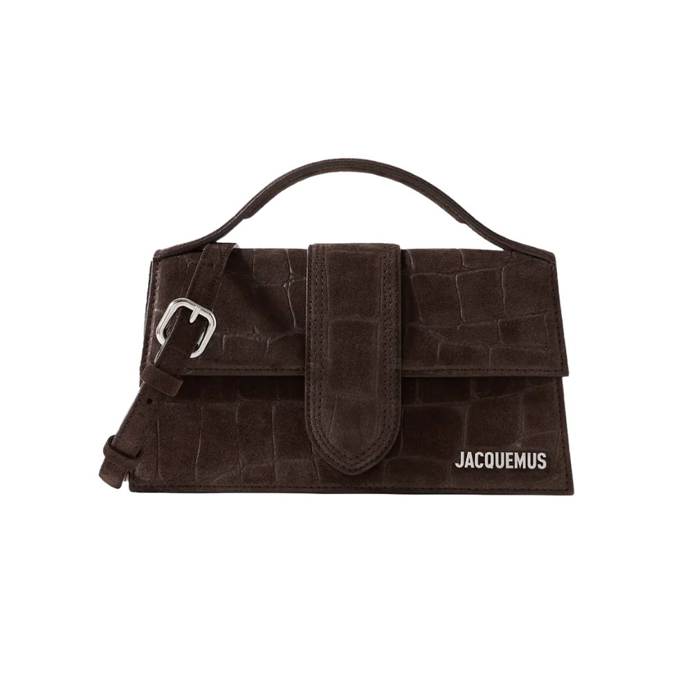 Jacquemus Le Grand Bambino Croco Dark Brown