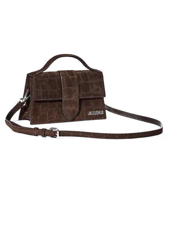 Jacquemus Le Grand Bambino Croco Dunkelbraun