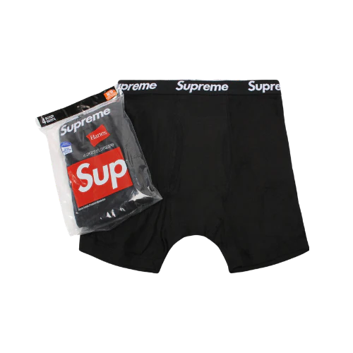 Supreme Hanes Boxer Briefs (4 Pack) Black