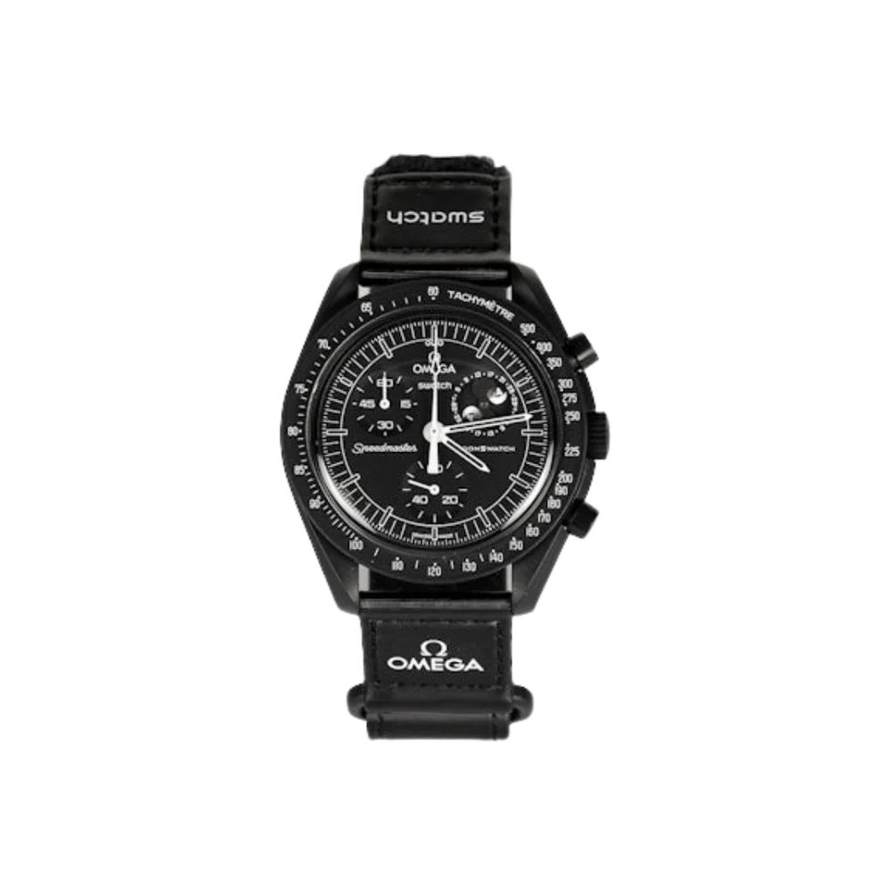 Swatch x Omega Bioceramic Moonswatch Mission To Moonphase Snoopy Black
