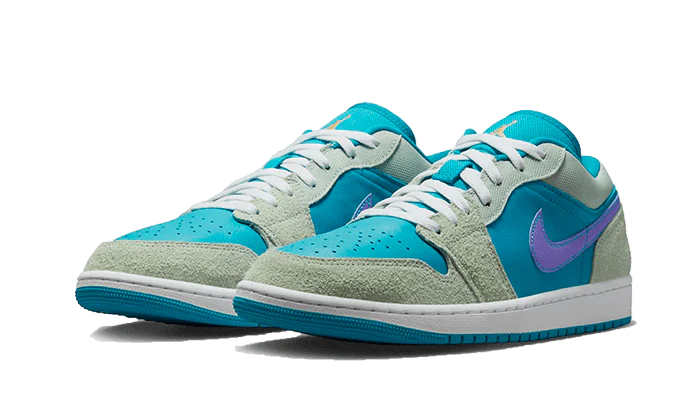 Jordan 1 Low SE Pistachio Frost Aquatone Psychic Purple Celestial Gold (GS)
