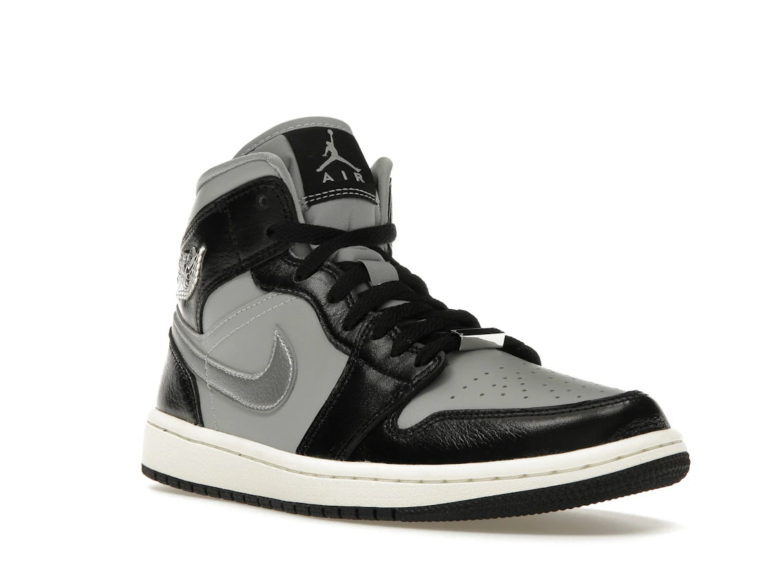 Air Jordan 1 Mid SE Black Metallic Silver