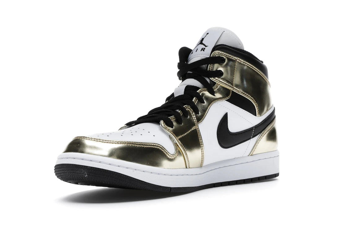 Air Jordan 1 Mid Metallic Gold Black White