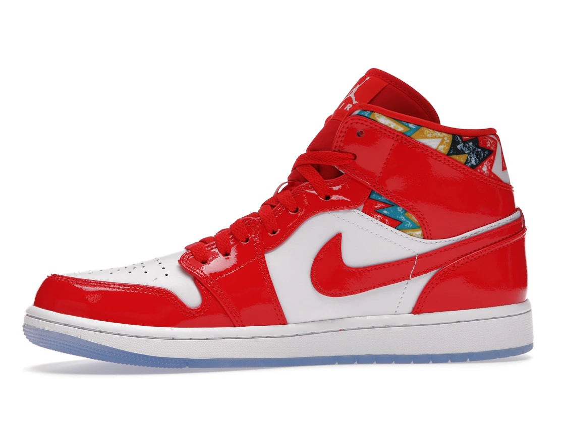 Air Jordan 1 Mid Barcelona Sweater Red Patent