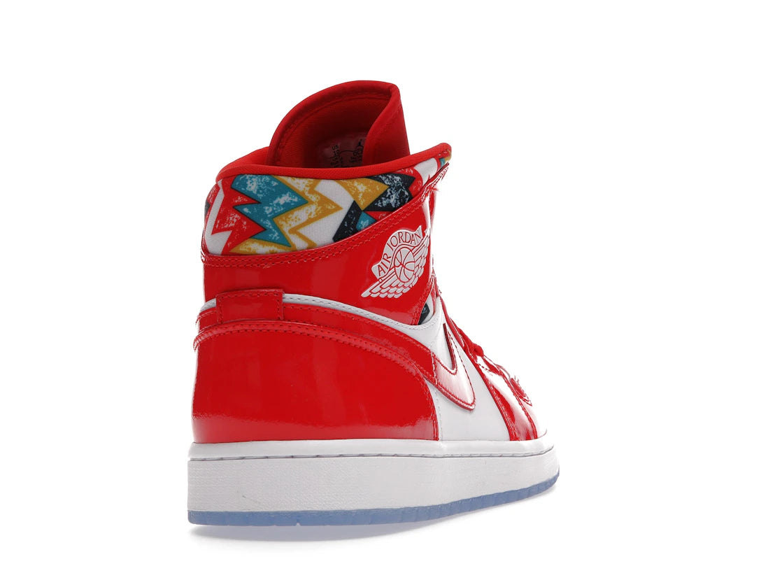 Air Jordan 1 Mid Barcelona Sweater Red Patent