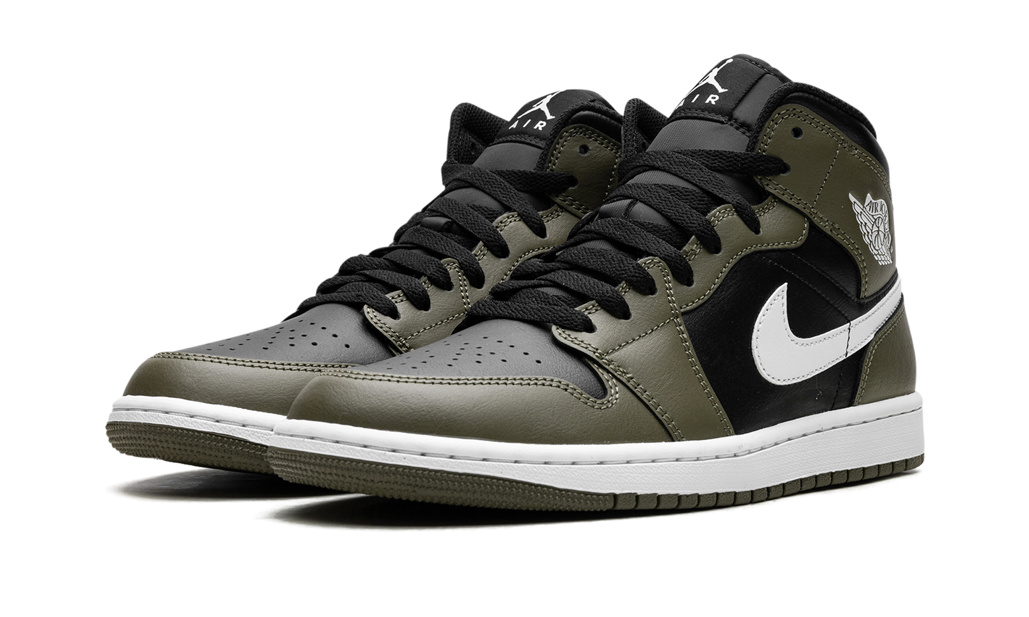 Air Jordan 1 Mid Black White Olive - resellguru.app