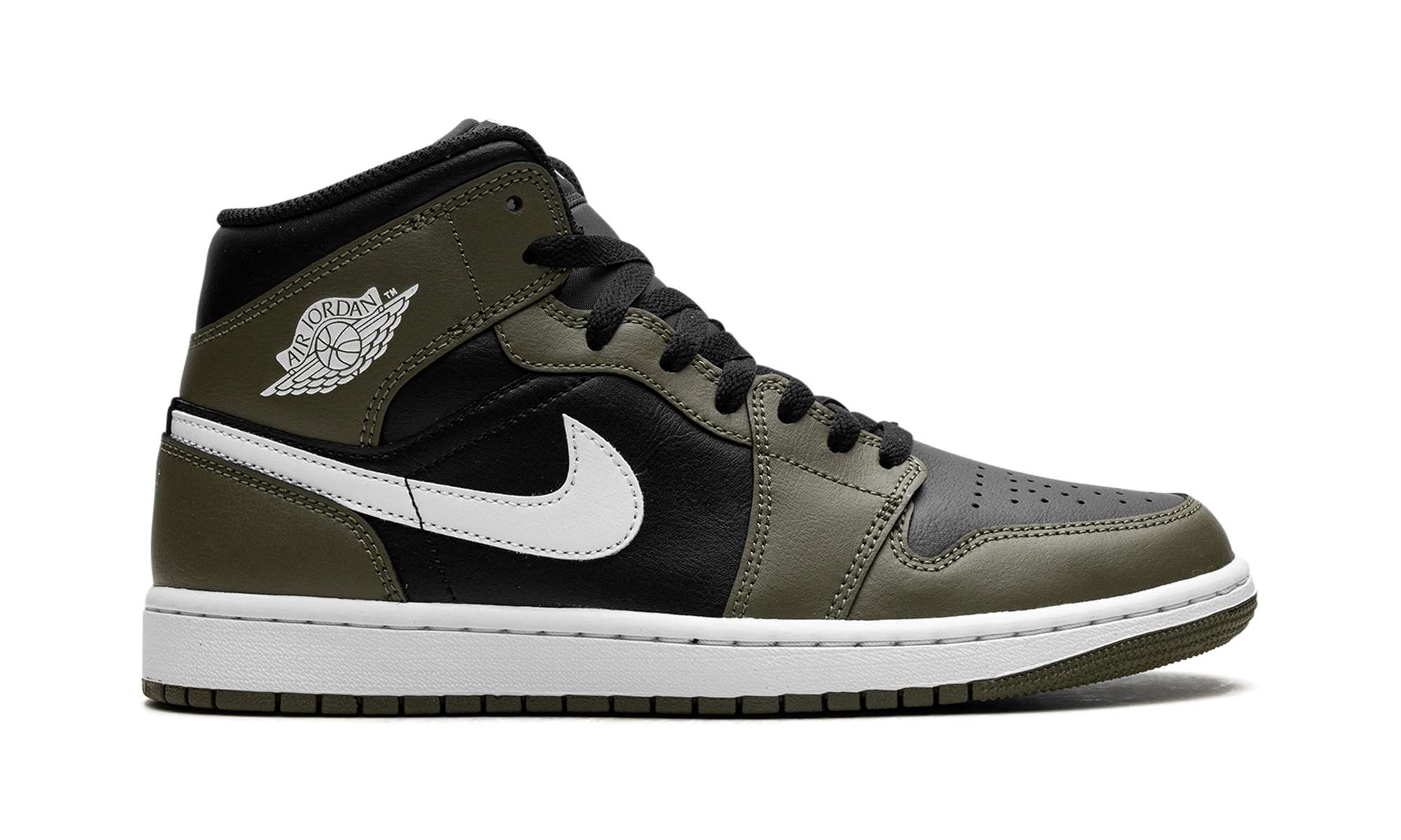 Air Jordan 1 Mid Black White Olive - resellguru.app