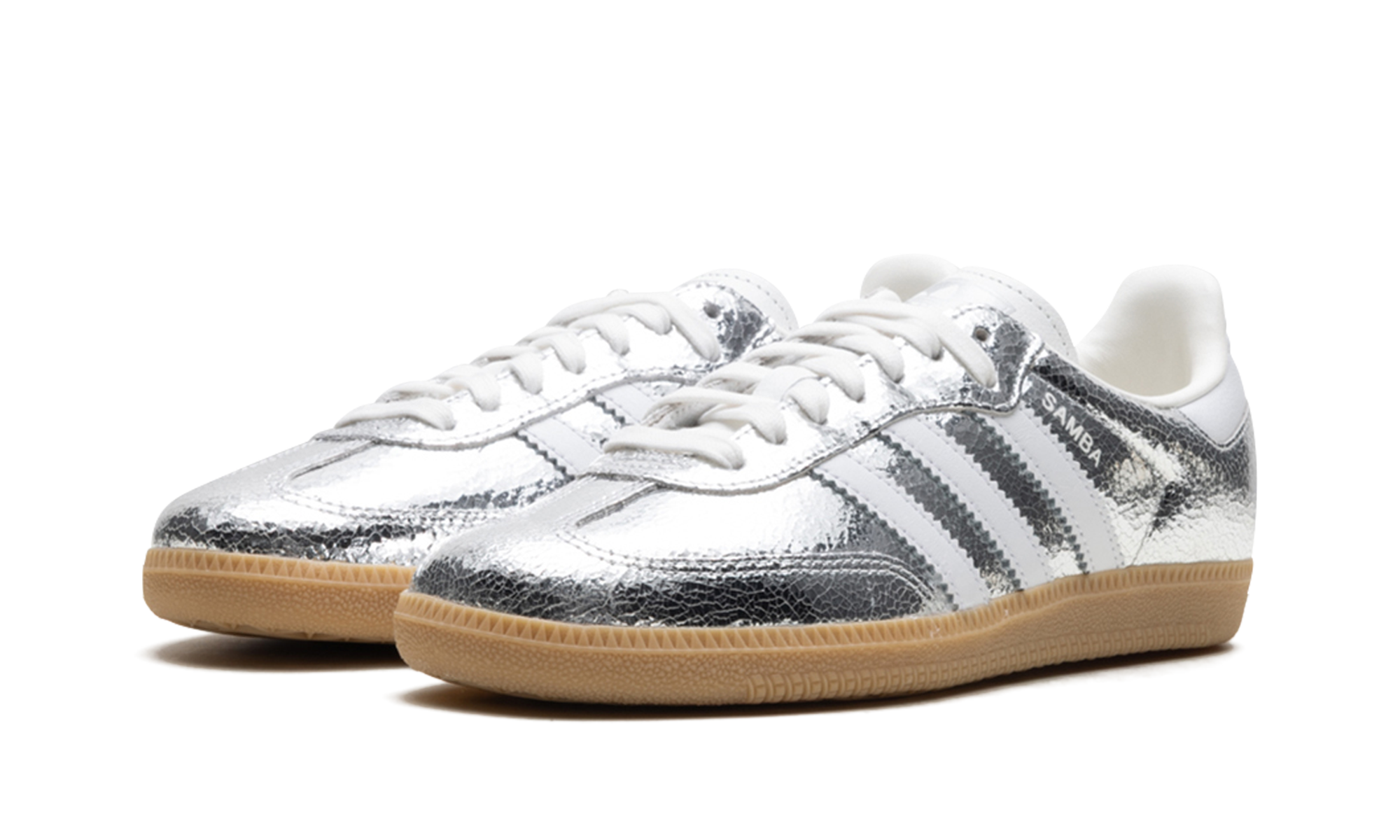 Adidas Samba OG Silver Metallic Cracked Leather - resellguru.app
